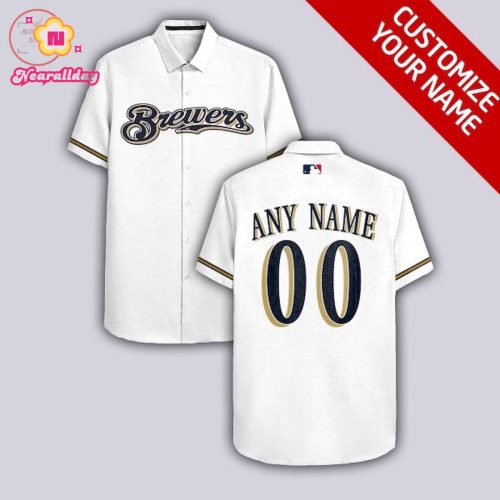 Custom Milwaukee Brewers White Hawaiian Shirt – Personalized MLB Fan Gear