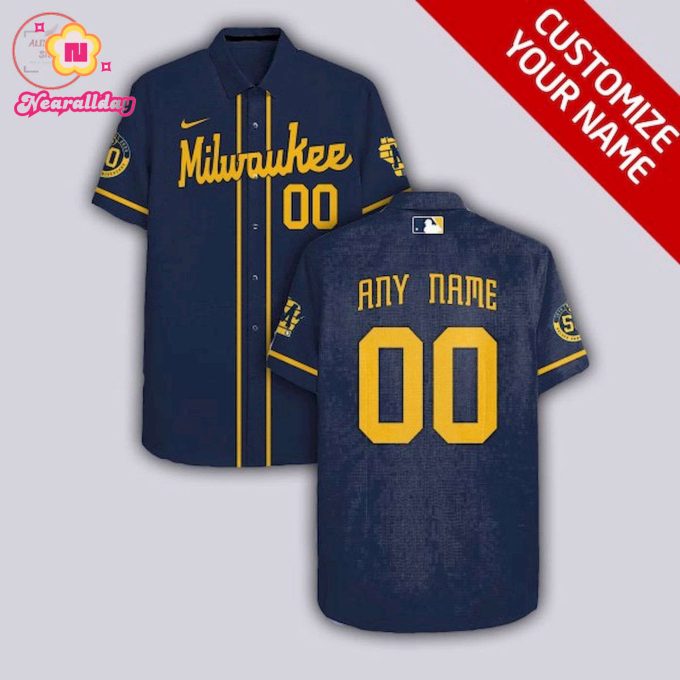 Custom Milwaukee Brewers Hawaiian Shirt: Personalized Fan Gear