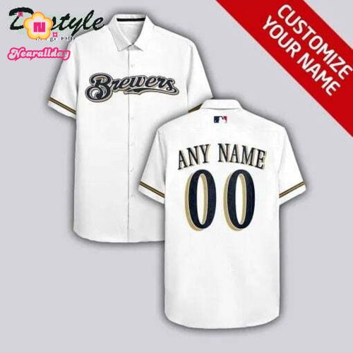 Custom Milwaukee Brewers White Hawaiian Shirt: Personalized Baseball Fan Gear