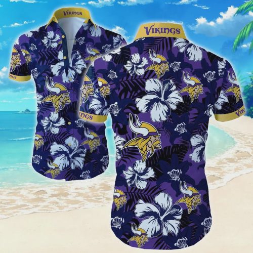 Minnesota Vikings Aloha Purple Hawaiian Shirt