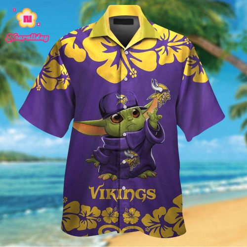 Minnesota Vikings & Baby Yoda Hawaiian Shirt