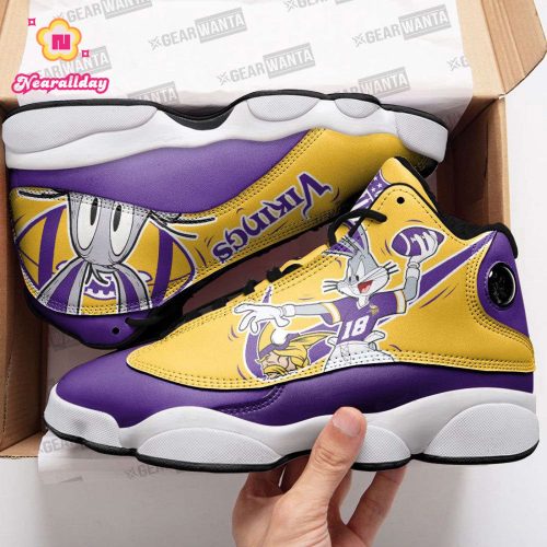 Minnesota Vikings Bugs Bunny Air Jordan 13 Sneaker Custom For Fans Gift