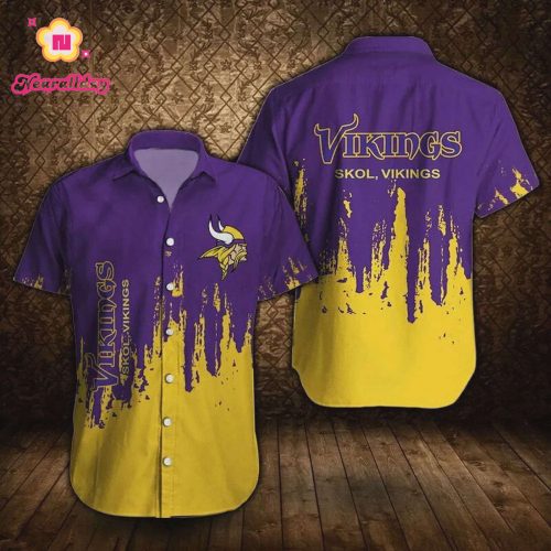 Minnesota Vikings Colorful Design Hawaiian Shirt