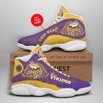 Minnesota Vikings Custom Name Air Jordan 13 Sneakers 1072