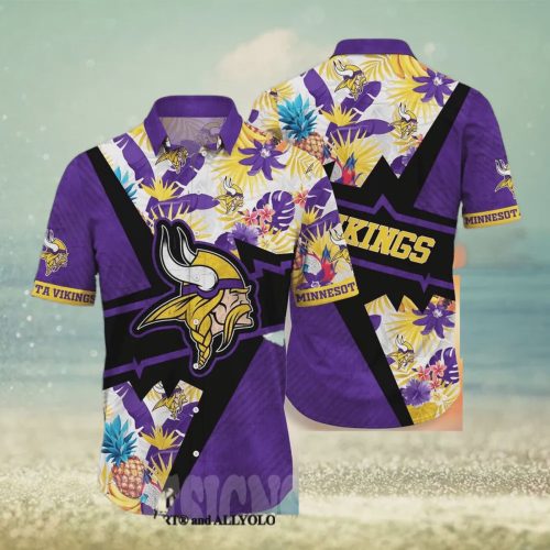 Minnesota Vikings Floral Full Print Unisex Hawaiian Shirt V2