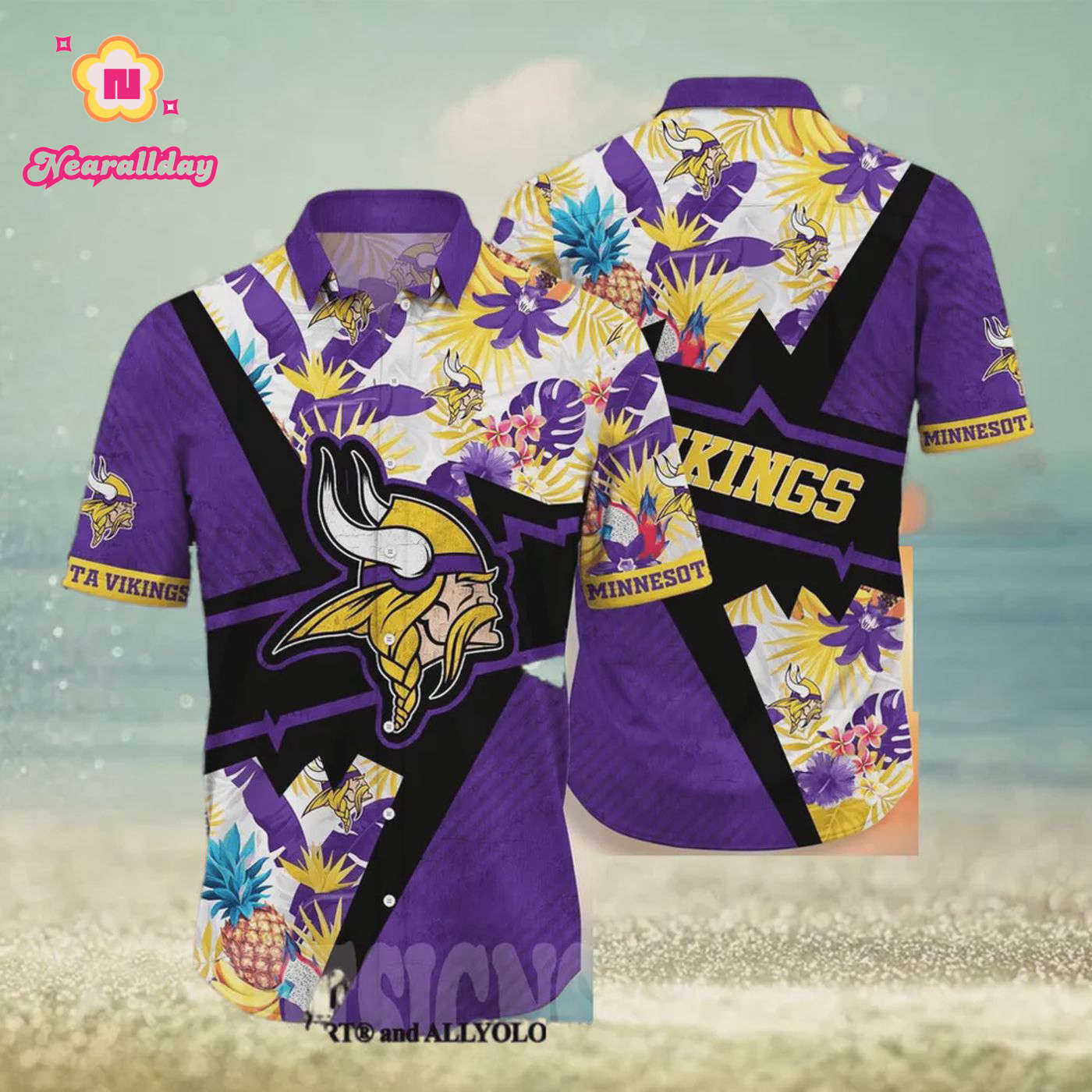 Minnesota Vikings Floral Full Print Unisex Hawaiian Shirt V2 Minnesota Vikings Floral Full Print Unisex Hawaiian Shirt V2