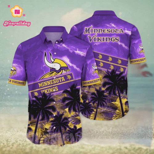 Minnesota Vikings Flower All Over Printed Hawaiian Shirt