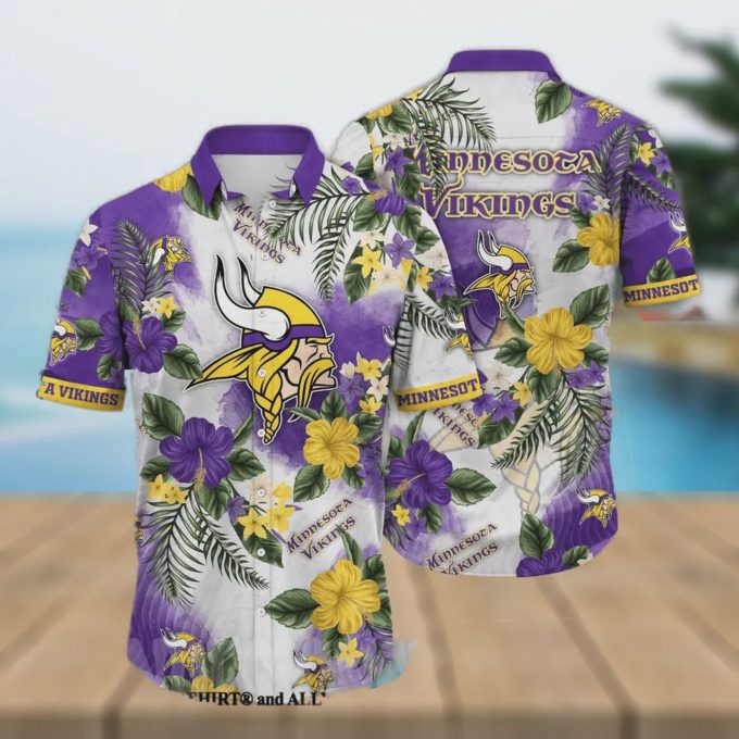 Minnesota Vikings Flower Classic All Over Print Hawaiian Shirt V1