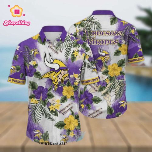 Minnesota Vikings Flower Classic All Over Print Hawaiian Shirt V1
