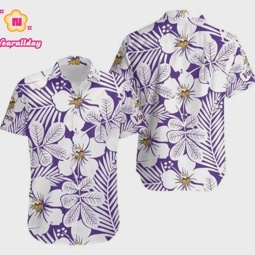 Minnesota Vikings Flower Classic Hawaiian Shirt