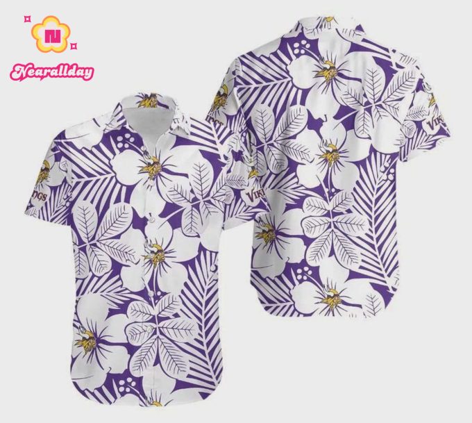 Minnesota Vikings Flower Classic Hawaiian Shirt