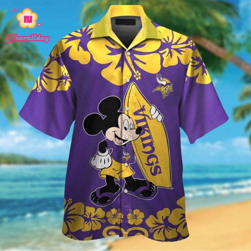 Minnesota Vikings & Mickey Mouse Hawaiian Shirt