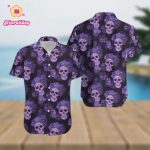 Minnesota Vikings Skull And Flower Funny Hawaiian Shirt