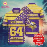 Minnesota Vikings Star 3d Custom Name Hawaiian Shirt