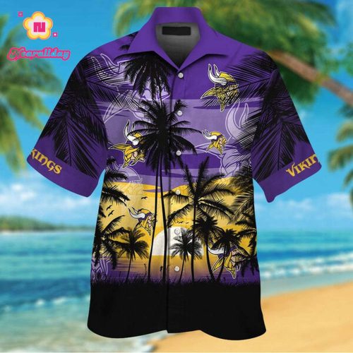 Minnesota Vikings Tropical Hawaiian Shirt