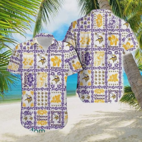 Minnesota Vikings Vintage Flowers Pattern Hawaiian Shirt