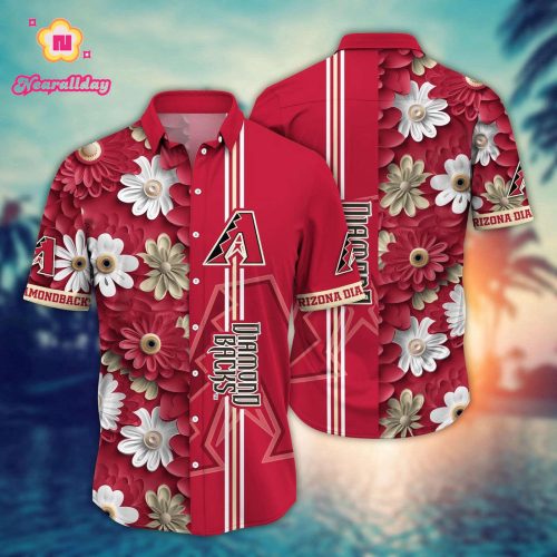 MLB Arizona Diamondbacks Hawaiian Shirt: Floral Finesse for Sports Fans
