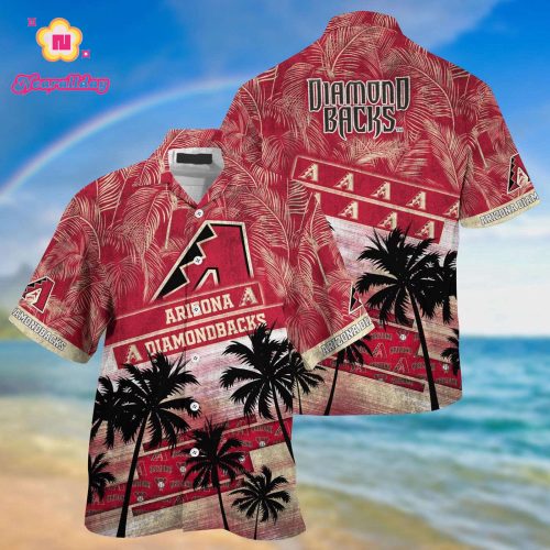 MLB Arizona Diamondbacks Hawaiian Shirt with Palm Tree Pattern – Perfect for Sports Fans