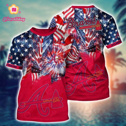 MLB Atlanta Braves Hawaiian Heatwave 3D T-Shirt - Perfect for Sports Fans