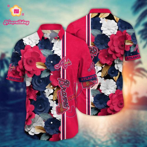 MLB Atlanta Braves Hawaiian Shirt: Floral Fashion Frenzy for Sport Fans
