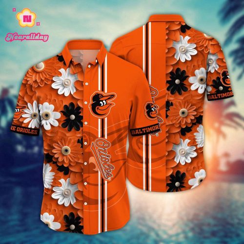 MLB Baltimore Orioles Hawaiian Shirt: Floral Finesse for Sports Fans