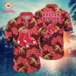 MLB Boston Red Sox Hawaiian Shirt: Floral Symphony Fan Gift