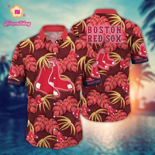 MLB Boston Red Sox Hawaiian Shirt: Floral Symphony Fan Gift