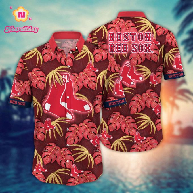 MLB Boston Red Sox Hawaiian Shirt: Floral Symphony Fan Gift