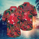 MLB Boston Red Sox Hawaiian Shirt: Fan Favorite with Flower & Palm Tree Design