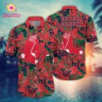 MLB Boston Red Sox Hawaiian Shirt: Fan Favorite with Flower & Palm Tree Design