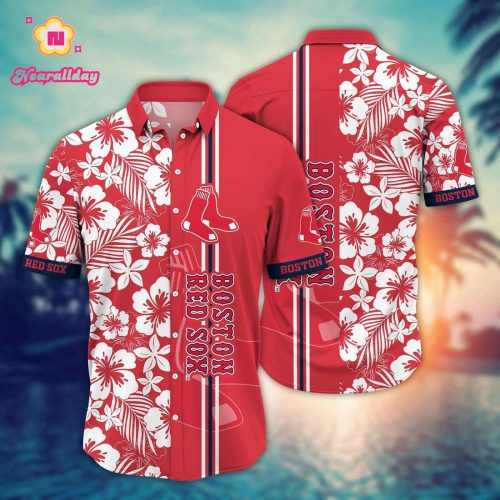 MLB Boston Red Sox Hawaiian Shirt: Swing Into Summer with Sports Fans!
