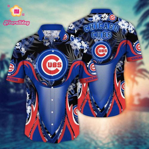 MLB Chicago Cubs Hawaiian Shirt: Flower Grandstand Glamour for Fans