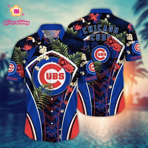MLB Chicago Cubs Hawaiian Shirt - Flower Strike A Style Pose For Fans