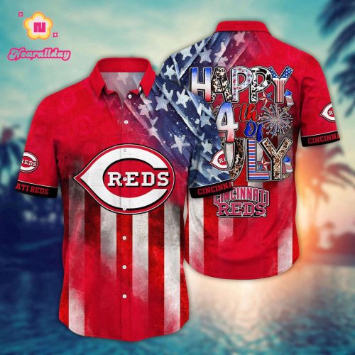 MLB Cincinnati Reds Independence Day Hawaiian Shirt - Trendy Tops for Cool Fans