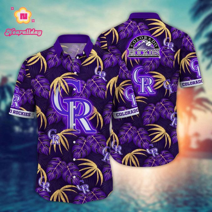 MLB Colorado Rockies Hawaiian Shirt: Floral Symphony Fan Gift
