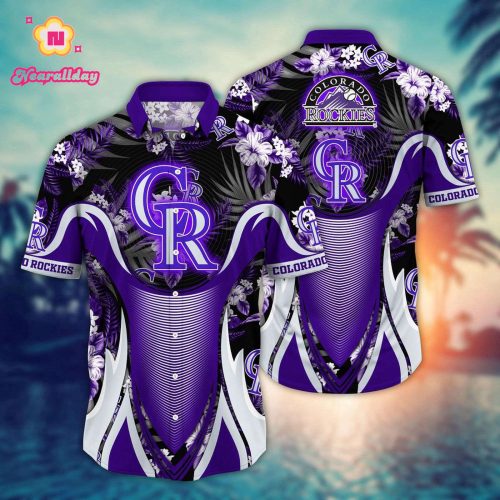 MLB Colorado Rockies Hawaiian Shirt: Flower Grandstand Glamour for Fans