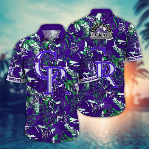 MLB Colorado Rockies Hawaiian Shirt: Fan Paradise with Flower and Palm Tree Design