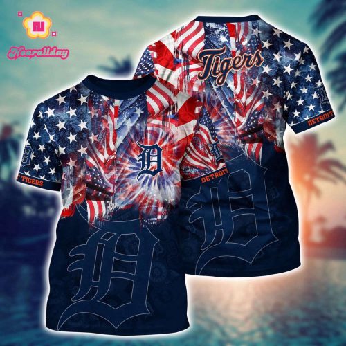 MLB Detroit Tigers Hawaiian Heatwave 3D T-Shirt - Perfect for Sports Fans!