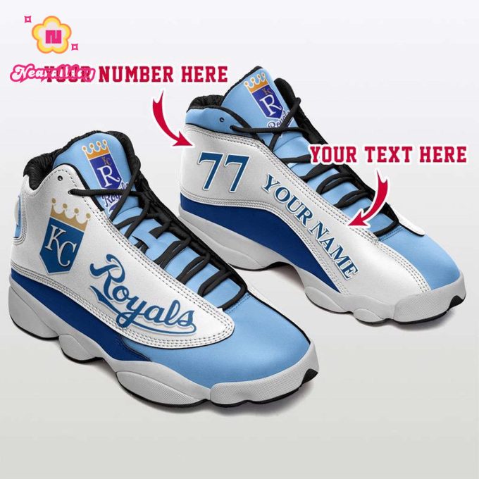 MLB Kansas City Royals Custom Name Number Air Jordan 13 Shoes V2- Unisex Shoes Gift
