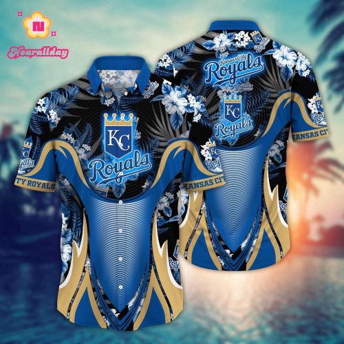 MLB Kansas City Royals Hawaiian Shirt - Flower Grandstand Glamour for Fans