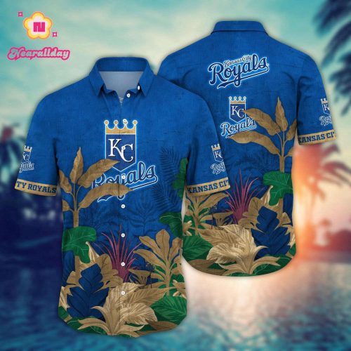 MLB Kansas City Royals Hawaiian Shirt - Fan Favorite Tropical Tree Pattern