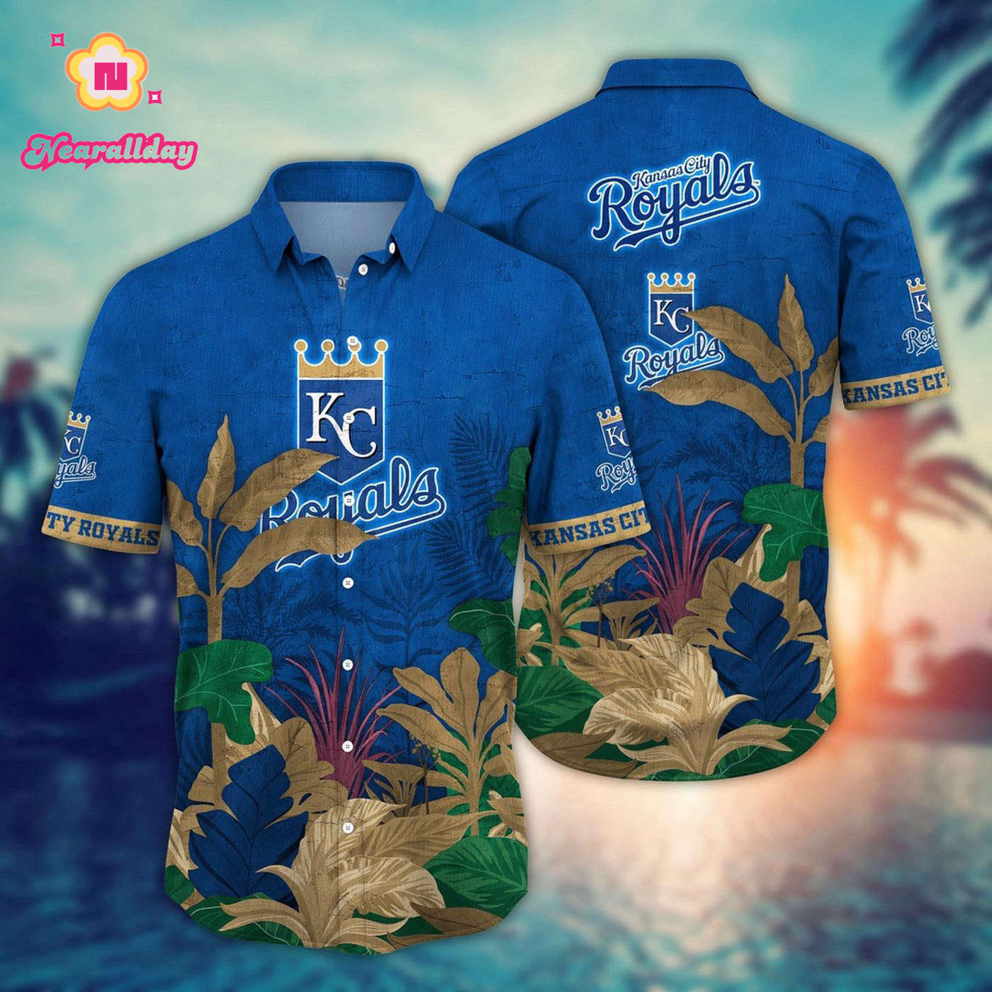 MLB Kansas City Royals Hawaiian Shirt – Fan Favorite Tropical Tree Pattern MLB Kansas City Royals Hawaiian Shirt – Fan Favorite Tropical Tree Pattern
