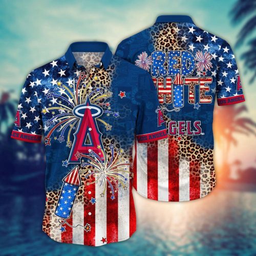 MLB Los Angeles Angels Independence Day Aloha Shirt: Vibrant Design for Cool Fans
