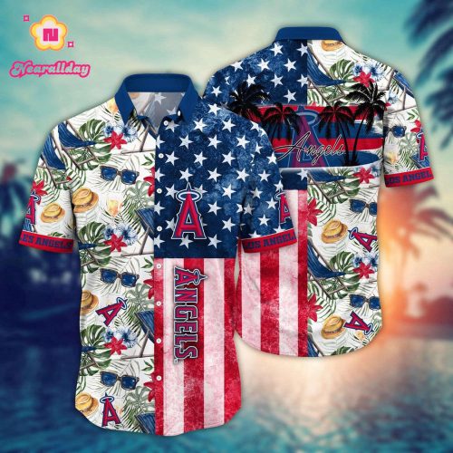 MLB Los Angeles Angels Hawaiian Shirt: Flower Home Run Threads for Fans