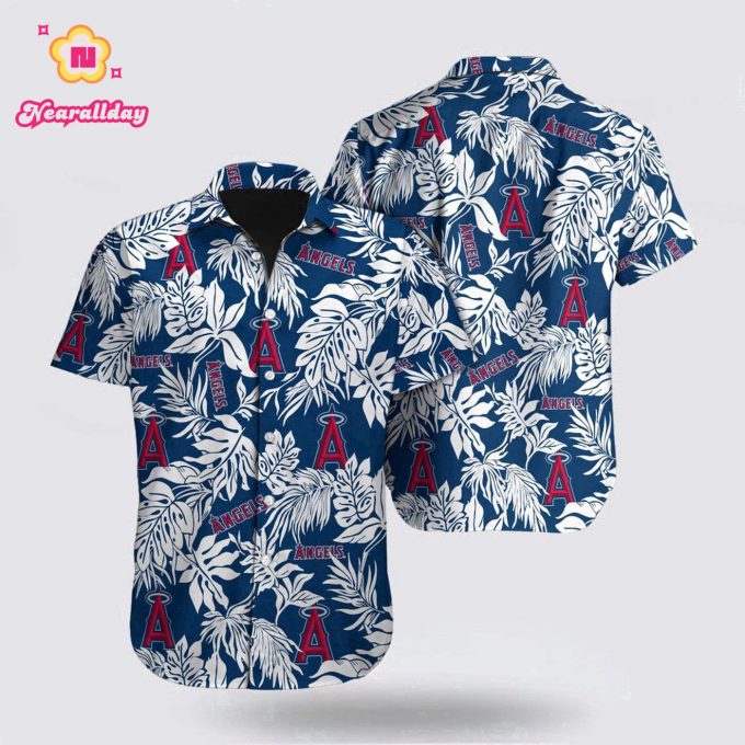 Los Angeles Angels Hawaiian Shirt: Palm Leaf Pattern for MLB Fans