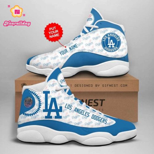 MLB Los Angeles Dodgers Custom Name Air Jordan 13 Shoes V2- Unisex Shoes Gift