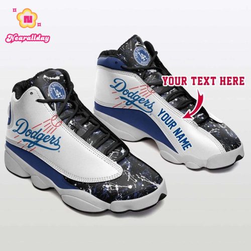 MLB Los Angeles Dodgers Custom Name Air Jordan 13 Shoes V4- Unisex Shoes Gift