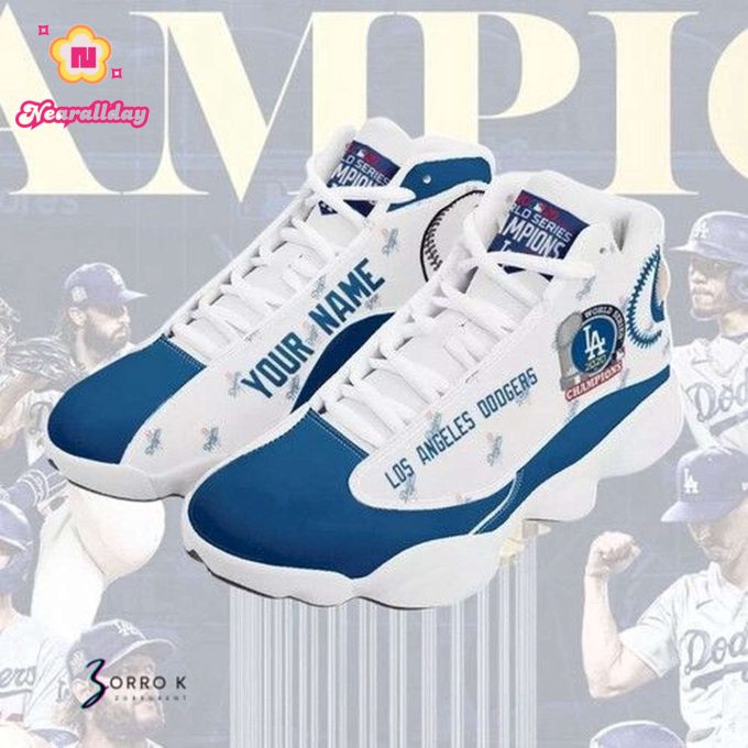 MLB Los Angeles Dodgers Custom Name Air Jordan 13 Shoes V7- Unisex Shoes Gift