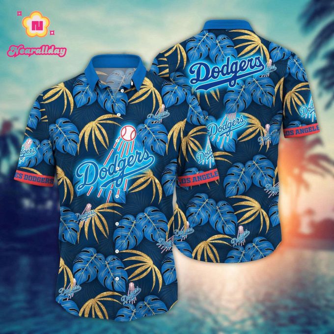 MLB Los Angeles Dodgers Hawaiian Shirt: Floral Symphony Fan Gift