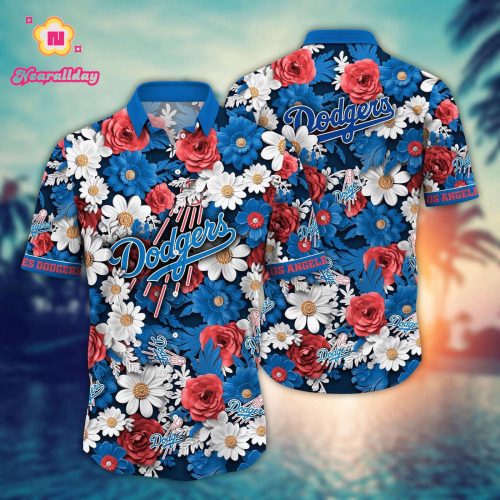 MLB Los Angeles Dodgers Hawaiian Shirt: Floral Fusion Fashion For Fans